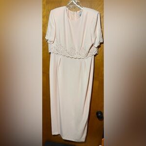 R&M Richards Blush Lace Dress, size 12